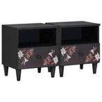 vidaXL Nachtkastje 2 pcs Bruin 40 x 33 x 46 cm Massief Mango, Minder dan 45 cm, Verzenden, Nieuw, Minder dan 55 cm