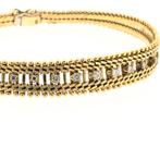 Gouden armband met diamant; 0,21 ct. | 19,5 cm, Sieraden, Tassen en Uiterlijk, Armbanden, Gebruikt, Overige kleuren, Ophalen of Verzenden