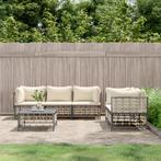 vidaXL 6-delige Loungeset met kussens poly rattan, Verzenden, Nieuw, Rotan, Loungeset