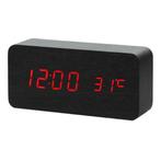 Houten Digitale LED Klok - Wekker Alarm  Snooze Temperatuur, Verzenden, Nieuw