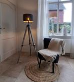 Statief vloerlamp - Hout Metaal - Driepoot lamp+kap XXL, Antiek en Kunst