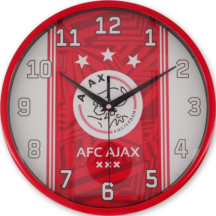 Kingdo Ajax Wandklok Lijnen, Sport en Fitness, Voetbal, Nieuw, Verzenden