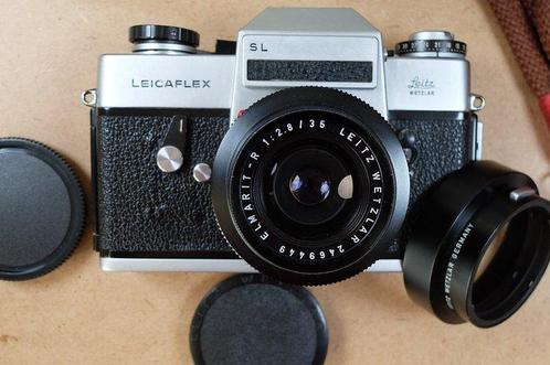 Leica Leicaflex SL silver body & Elmarit R 35mm 1Cam prime, Verzamelen, Fotografica en Filmapparatuur