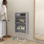 vidaXL Wandschoenenkast 60x18x90 cm spaanplaat betongrijs, Verzenden, Nieuw