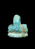 Oud-Egyptisch Faience Amulet of Nut als een zeug (Zonder, Antiek en Kunst