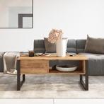 [en.casa] Salontafel Laukaa 100x60x44,5cm houtkleurig en zwa, Huis en Inrichting, Tafels | Salontafels, Verzenden, Nieuw