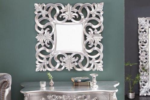 Elegante wandspiegel VENICE 75x75cm zilver antiek barokstijl, Huis en Inrichting, Woonaccessoires | Spiegels, Ophalen of Verzenden