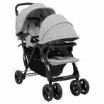 vidaXL Tweelingkinderwagen tandem staal lichtgrijs, Kinderen en Baby's, Kinderwagens en Combinaties, Verzenden, Nieuw