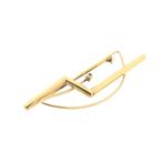 Gouden abstracte broche met diamant 0,005 ct., Gebruikt, Overige kleuren, Ophalen of Verzenden, Met edelsteen