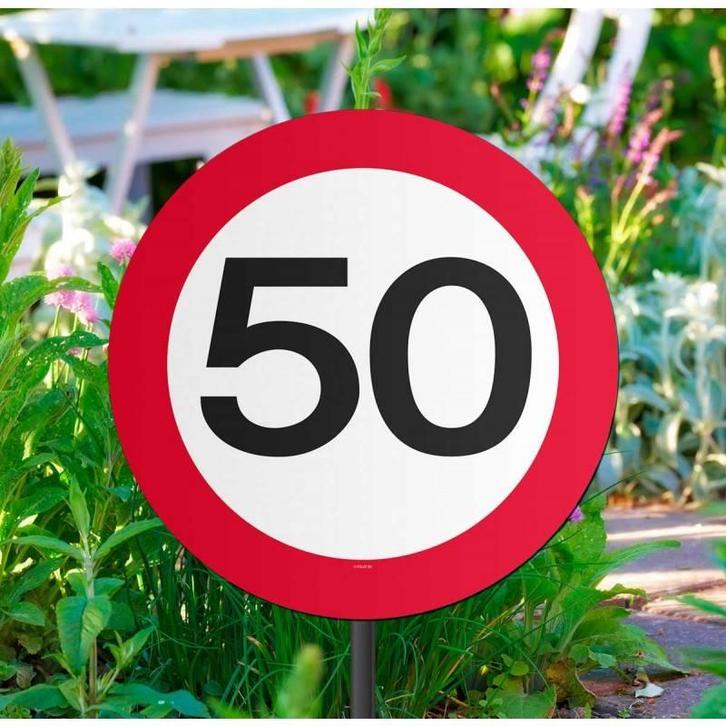 Tuinbord Verkeersbord 50 Jaar, Hobby en Vrije tijd, Feestartikelen, Nieuw, Ophalen of Verzenden