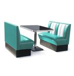 2 x Classic Dinerbooth Turquoise + Table, Gebruikt, Ophalen