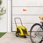 vidaXL Hondenfietstrailer oxford stof en ijzer geel, Verzenden, Nieuw