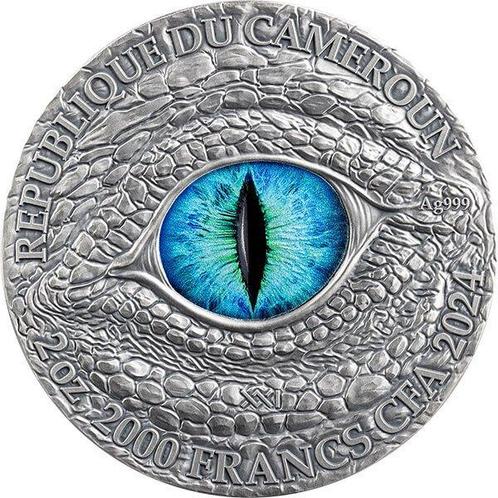 Kameroen. 2000 Francs 2024 Frost Dragon The Dragonology 2 oz, Postzegels en Munten, Munten | Europa | Niet-Euromunten