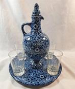 Petrus Regout - Drankservies (2) - likeurkan op blad - 1894, Antiek en Kunst, Antiek | Glas en Kristal