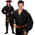 Zwarte Blouse Heren Piraten/Renaissance, Kleding | Heren, Verzenden, Nieuw
