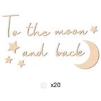 Houten wand tekst decoratie To the Moon and Back, Kinderen en Baby's, Kinderkamer | Inrichting en Decoratie, Verzenden, Nieuw