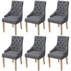 vidaXL Eetkamerstoelen 6 st stof donkergrijs, Huis en Inrichting, Stoelen, Verzenden, Nieuw, Grijs