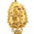 Antiek gouden hanger van een mutsenbel, Ophalen of Verzenden, Gebruikt, Goud, Overige merken