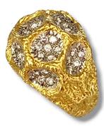 Ring - 18 karaat Geel goud, Grote 18k gouden ring met, Nieuw