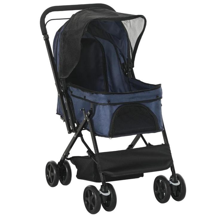 TRUUSK Huisdierwagen Katzenbuggy Oxford Blauw - Opvouwbaar -, Dieren en Toebehoren, Konijnen