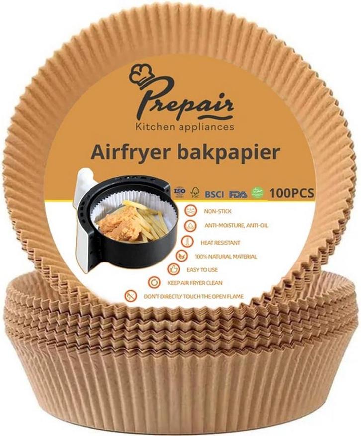 PREPAIR – Airfyer bakpapier 100 stuks – Ø16cm – Wegwerp, Witgoed en Apparatuur, Airfryers, Nieuw, Ophalen of Verzenden