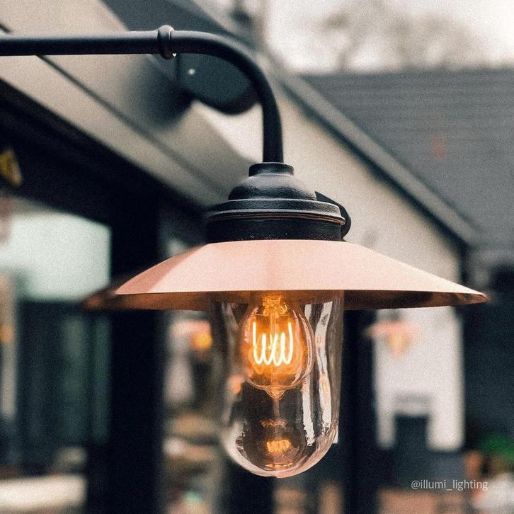 Provence Stallamp Zwart Koper Buitenverlichting, Tuin en Terras, Buitenverlichting, Verzenden