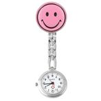 Fako® - Verpleegstershorloge - Smiley - Roze, Verzenden, Nieuw