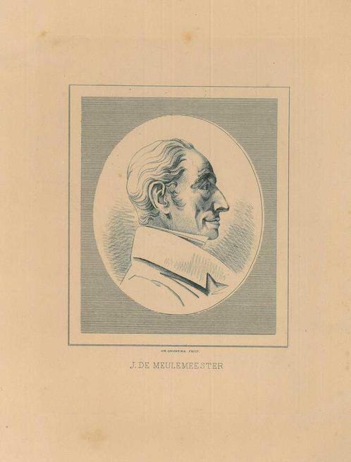 Portrait of Joseph Charles de Meulemeester, Antiek en Kunst, Kunst | Etsen en Gravures
