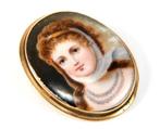 Broche - 18 karaat Geel goud - Biedermeier Porselein, Sieraden, Tassen en Uiterlijk, Antieke sieraden