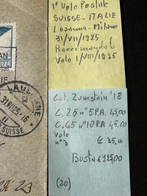 Envelop (2) - Zwitserland - 2 Speciale Vliegtuigen 1925:, Postzegels en Munten, Postzegels | Europa | België