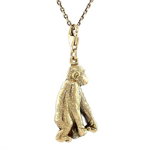 Gouden vintage aap hanger 14 krt, Sieraden, Tassen en Uiterlijk, Kettinghangers, Nieuw, Ophalen of Verzenden