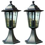 vidaXL Tuinlampen 2 st aluminium donkergroen/zwart, Tuin en Terras, Verzenden, Nieuw