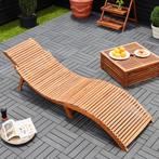 Ligstoel ergonomisch van acaciahout FSC®-gecertificeerd, Tuin en Terras, Tuinstoelen, Verzenden, Nieuw