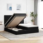 vidaXL Ottoman bed met matrassen 200x200cm fluweel zwart, Huis en Inrichting, Slaapkamer | Bedden, Verzenden, Zwart, Overige maten