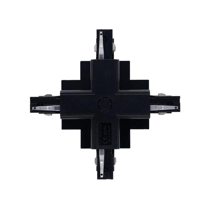 Luxar Inbouw 3 Fase X-Vorm Connector Zwart, Huis en Inrichting, Lampen | Plafondlampen, Nieuw, Verzenden