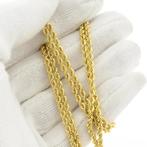 lange gouden gedraaide schakel ketting | 80 cm (sautoir), Sieraden, Tassen en Uiterlijk, Kettingen, Goud, Gebruikt, Ophalen of Verzenden