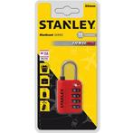 Stanley 4 Cijfer Hangslot Rood– 30mm beugel - S742-058, Doe-het-zelf en Verbouw, Hang- en Sluitwerk, Verzenden, Nieuw