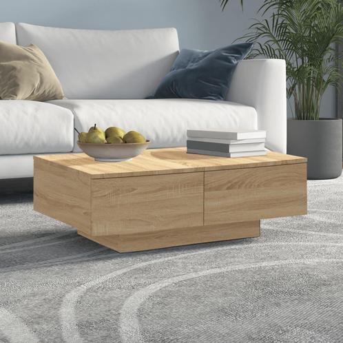 vidaXL Salontafel 90x60x31 cm bewerkt hout sonoma, Huis en Inrichting, Tafels | Salontafels, 50 tot 100 cm, Nieuw, Overige houtsoorten