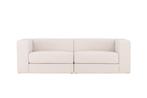 Jeane 3-Zitsbank Wit Linnen Teddy Stof Modern Design Jorn, Verzenden, Nieuw