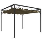 vidaXL Tuinprieel met uittrekbaar dak 180 g/m² 3x3 m taupe, Tuin en Terras, Verzenden, Nieuw