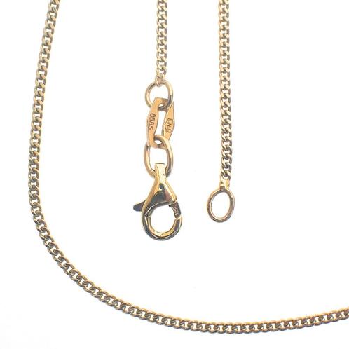 Gouden dunne gourmetschakel ketting | 42,5 cm, Sieraden, Tassen en Uiterlijk, Kettingen, Overige kleuren, Gebruikt, Goud, Ophalen of Verzenden