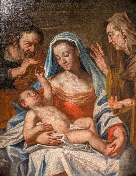 Italiaanse school (XVII) - Adorazione del Bambino, Sacra, Antiek en Kunst, Kunst | Schilderijen | Klassiek