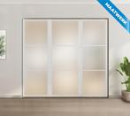 Enkele stalen taatsdeur met glaspaneel, 3 vlaks, wit, mat gl, Nieuw, Metaal, Overige typen