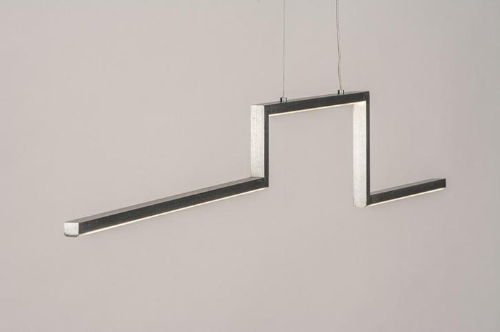 Rietveld Hanglampen - Aluminium - Geschuurd Aluminium, Huis en Inrichting, Lampen | Hanglampen, Verzenden