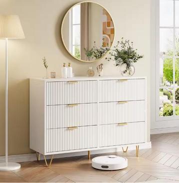 Moderne Ladekast 4 of 6 Lades – Witte Opbergkast met Beveili