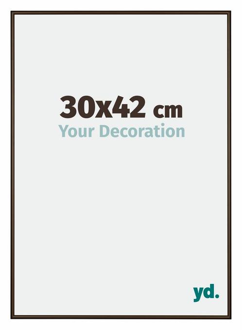 Fotolijst 30x42 cm - Walnoot Structuur - Aluminium - New, Huis en Inrichting, Woonaccessoires | Lijsten, Nieuw, Verzenden