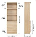 Moderne Hoge Boekenkast met Lades en Open Planken 60x35x180, Huis en Inrichting, Kasten | Boekenkasten, Verzenden, Nieuw