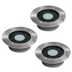 Set 3 stuks Puck grondspot solar LED Tuinverlichting, Tuin en Terras, Zonne-energie, Verzenden, Minder dan 50 watt, Nieuw