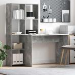 vidaXL Bureau met plank Betongrijs 138.5 x 55 x 143 cm, Verzenden, Nieuw