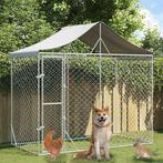 vidaXL Hondenkennel met dak 3x1,5x2,5 m gegalvaniseerd staal, Dieren en Toebehoren, Verzenden, Nieuw